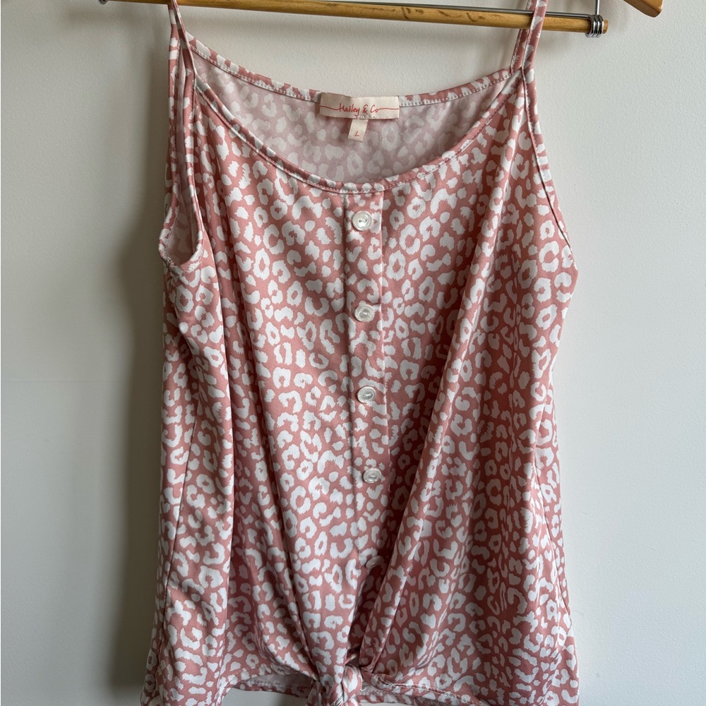 Pink Leopard Print Women's Top